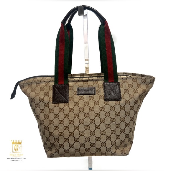 Gucci Handbags - Gucci web GG sherryline tote bag